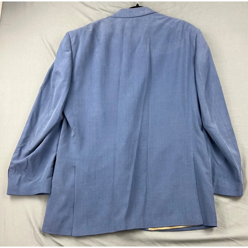 Ibiza Silk Blazer Mens 42R Blue Chelsea Sport Coat Jacket 2 Button Solid Good